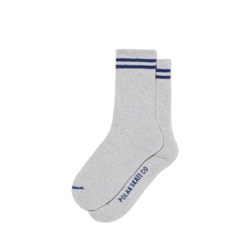 Skarpetki POLAR Rib 2 Stripes / Heather Grey/Blue @PSC-W25-73